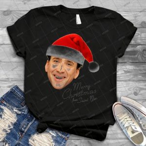 Merry Christmas From St Nic-Olas Cage - Best Unisex Trending Handmade T-shirt Gift Idea For Men T-shirt For Woman