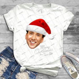 Merry Christmas From St Nic-Olas Cage - Gift Idea Shirt For Men Tee For Women Classic Retro Vintage Graphic T-Shirt