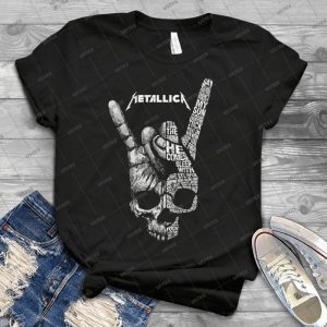 Metallic Skull Art Heavy Metal Band Music Lyric Best Handmade Shirt