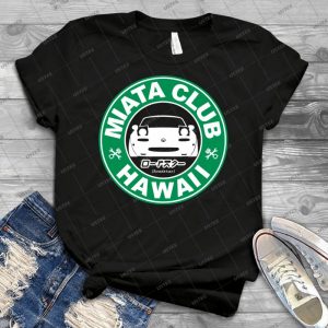 Miata Club Of Hawaii Caffeinated Na Print - Gift Idea Shirt For Men Tee For Women Classic Retro Vintage Graphic T-Shirt