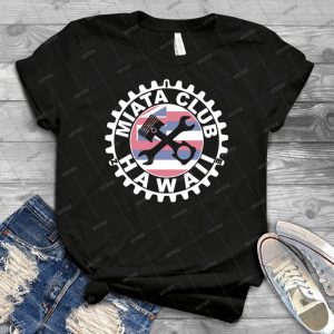 Miata Club Of Hawaii White Graphic Print - Gift Idea Shirt For Men Tee For Women Classic Retro Vintage Graphic T-Shirt