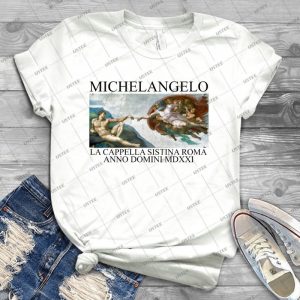 Michelangelo La Cappella Sistina Roma Anno Domini Mdxxi 60 - Vintage Men's Shirt Tshirt For Women Classic Handmade Shirt Retro Graphic Tee