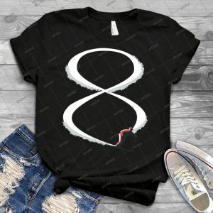 Mid Century Figure 8 Skiers In Retro Style On Teal - Best Unisex Trending Handmade T-shirt Gift Idea For Men T-shirt For Woman