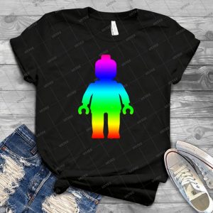 Minifig [large Rainbow 1]  2 - Vintage Men's Shirt Tshirt For Women Classic Handmade Shirt Retro Graphic Tee
