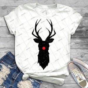 Minimal Reindeer - Black - - Best Unisex Trending Handmade T-shirt Gift Idea For Men T-shirt For Woman