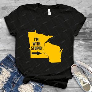 Minnesota I M With Stupid - Vintage Men's Shirt Tshirt For Women Classic Handmade Shirt Retro Graphic Tee