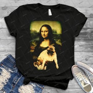 Mona Lisa Pug - Best Unisex Trending Handmade T-shirt Gift Idea For Men T-shirt For Woman