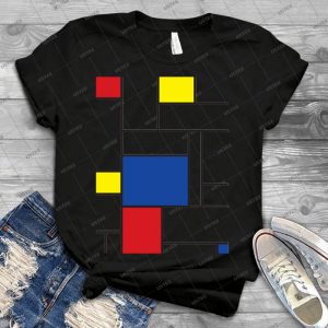 Mondrian Minimalist De Stijl Modern Art Ii 83 - Vintage Men's Shirt Tshirt For Women Classic Handmade Shirt Retro Graphic Tee