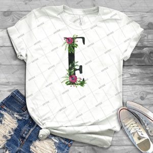 Monogram E With Floral Wreath 41 - Trending Shirt For Women Vintage Retro Tee For Men Kid's T-Shirt Handmade Shirt