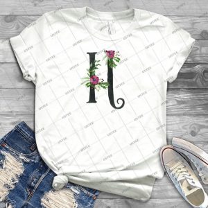 Monogram H With Floral Wreath 40 - Trending Shirt For Women Vintage Retro Tee For Men Kid's T-Shirt Handmade Shirt