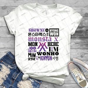 Monsta X Font Collage - Best Unisex Trending Handmade T-shirt Gift Idea For Men T-shirt For Woman