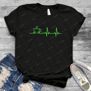Morning Coffee Heartbeat Ekg - Gift Idea Shirt For Men Tee For Women Classic Retro Vintage Graphic T-Shirt