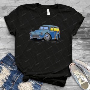 Morris Minor Traveler Blue 17 - Vintage Men's Shirt Tshirt For Women Classic Handmade Shirt Retro Graphic Tee