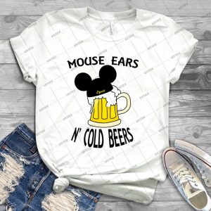 Mouse Ears N Cold Beers - Epcot Version - 1 - Best Unisex Trending Handmade T-shirt Gift Idea For Men T-shirt For Woman