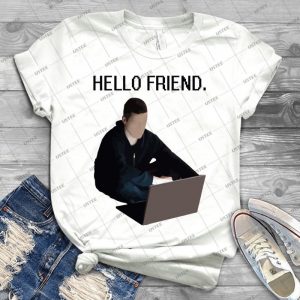 Mr Robot-Hello Friend - Gift Idea Shirt For Men Tee For Women Classic Retro Vintage Graphic T-Shirt