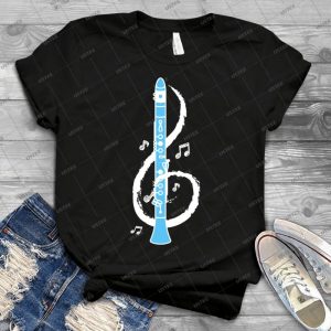 Musical Clarinet Treble Clef - Best Unisex Trending Handmade T-shirt Gift Idea For Men T-shirt For Woman