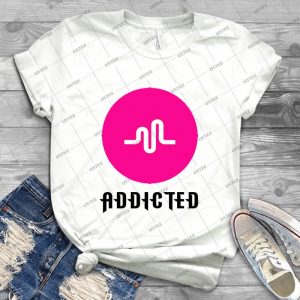 Musically Addicted - Vintage Men's Shirt Tshirt For Women Classic Handmade Shirt Retro Graphic Tee