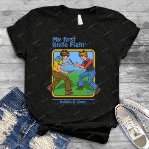My First Knife Fight - Vintage Men's Shirt Tshirt For Women Classic Handmade Shirt Retro Graphic Tee