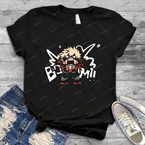 My Hero Academia- Katsuki Bakugo-Booom - Vintage Men's Shirt Tshirt For Women Classic Handmade Shirt Retro Graphic Tee
