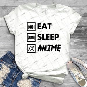 Naruto-Eat Sleep Anime - Gift Idea Shirt For Men Tee For Women Classic Retro Vintage Graphic T-Shirt