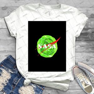 Nasa-Rick And Morty Portal - Gift Idea Shirt For Men Tee For Women Classic Retro Vintage Graphic T-Shirt