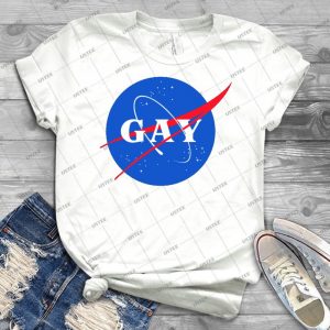 Nasa Gay Pride Logo - Gift Idea Shirt For Men Tee For Women Classic Retro Vintage Graphic T-Shirt