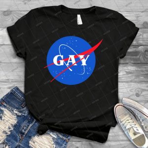Nasa Gay Pride Logo - Vintage Men's Shirt Tshirt For Women Classic Handmade Shirt Retro Graphic Tee