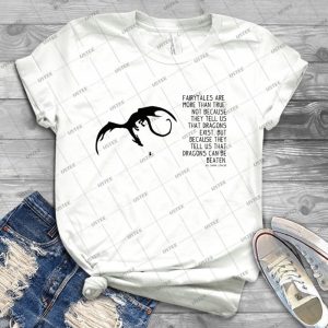 Neil Gaiman- Dragons Can Be Beaten - V2 - - Best Unisex Trending Handmade T-shirt Gift Idea For Men T-shirt For Woman