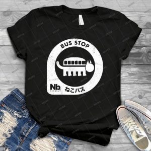 Neko Bus Stop - Vintage Men's Shirt Tshirt For Women Classic Handmade Shirt Retro Graphic Tee