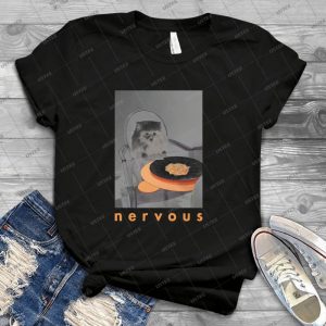 Nervous Dinner With White Dog - Best Unisex Trending Handmade T-shirt Gift Idea For Men T-shirt For Woman