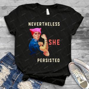 Nevertheless She Persisted- Resist With Rosie The Riveter 23 - Vintage Men's Shirt Tshirt For Women Classic Handmade Shirt Retro Graphic Tee