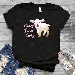 New Crazy Goat Lady Fancy With Little White Baby Goat - Gift Idea Shirt For Men Tee For Women Classic Retro Vintage Graphic T-Shirt