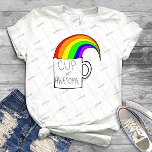 New Cup Of Awesome 37 - Vintage Men's Shirt Tshirt For Women Classic Handmade Shirt Retro Graphic Tee