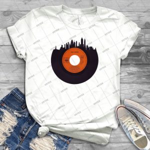 New York Skyline Vinyl 36 - Vintage Men's Shirt Tshirt For Women Classic Handmade Shirt Retro Graphic Tee