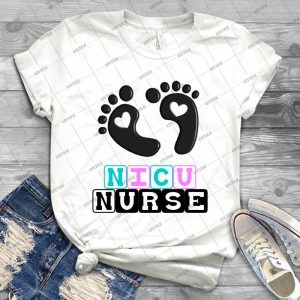 Nicu Nurse Baby Feet T-Shirts - Gift Idea Shirt For Men Tee For Women Classic Retro Vintage Graphic T-Shirt
