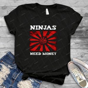 Ninjas Need Money - Vintage Men's Shirt Tshirt For Women Classic Handmade Shirt Retro Graphic Tee