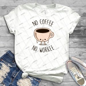 No Coffee No Workee - Vintage Men's Shirt Tshirt For Women Classic Handmade Shirt Retro Graphic Tee