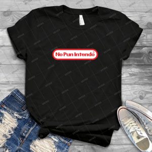 No Pun Intendo 42 - Vintage Men's Shirt Tshirt For Women Classic Handmade Shirt Retro Graphic Tee
