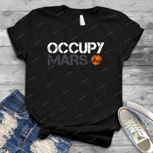 Occupy Mars White - Vintage Men's Shirt Tshirt For Women Classic Handmade Shirt Retro Graphic Tee