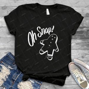 Oh Snap Funny Ginger Bread Cookie Christmas Man - Vintage Men's Shirt Tshirt For Women Classic Handmade Shirt Retro Graphic Tee