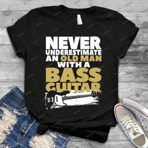 Old Man With A Bass Guitar 3 - Trending Shirt For Women Vintage Retro Tee For Men Kid's T-Shirt Handmade Shirt