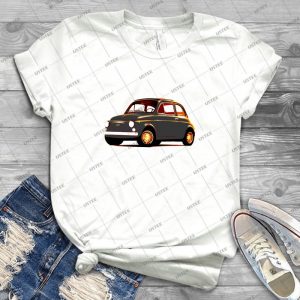 Original Fiat 500- Morning Glow - Vintage Men's Shirt Tshirt For Women Classic Handmade Shirt Retro Graphic Tee