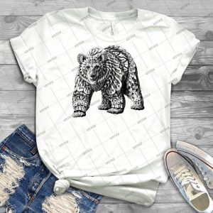 Ornate Bear 26 - Vintage Men's Shirt Tshirt For Women Classic Handmade Shirt Retro Graphic Tee