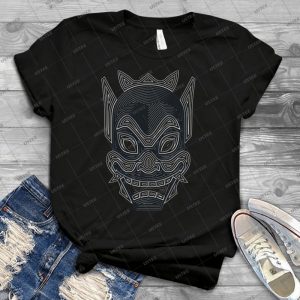 Ornate Blue Spirit Mask 54 - Vintage Men's Shirt Tshirt For Women Classic Handmade Shirt Retro Graphic Tee