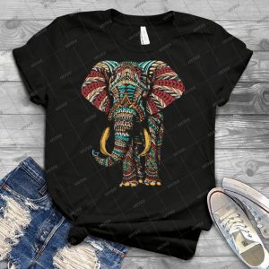 Ornate Elephant - Color Version - - Best Unisex Trending Handmade T-shirt Gift Idea For Men T-shirt For Woman