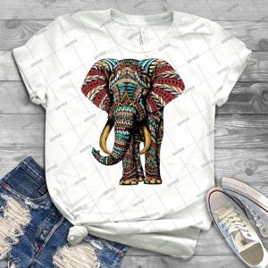 Ornate Elephant - Color Version - 76 - Trending Shirt For Women Vintage Retro Tee For Men Kid's T-Shirt Handmade Shirt