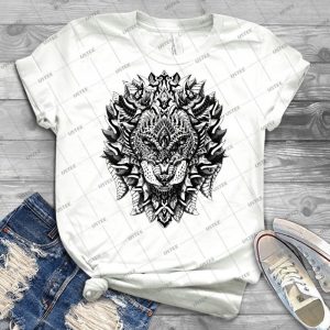Ornate Lion 95 - Vintage Men's Shirt Tshirt For Women Classic Handmade Shirt Retro Graphic Tee