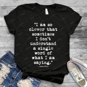 Oscar Wilde Cleverness White 26 - Vintage Men's Shirt Tshirt For Women Classic Handmade Shirt Retro Graphic Tee
