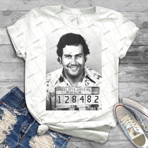 Pablo Escobar Mugshot 7 - Vintage Men's Shirt Tshirt For Women Classic Handmade Shirt Retro Graphic Tee