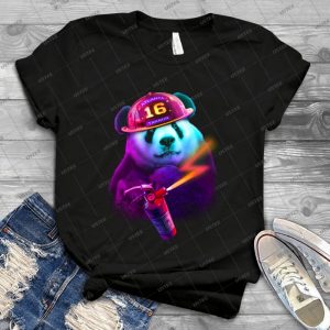 Panda Firefighter 2 - Vintage Men's Shirt Tshirt For Women Classic Handmade Shirt Retro Graphic Tee
